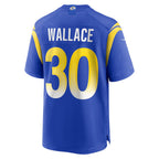 LA.Rams #30 Josh Wallace Royal Game Football Jersey Marou