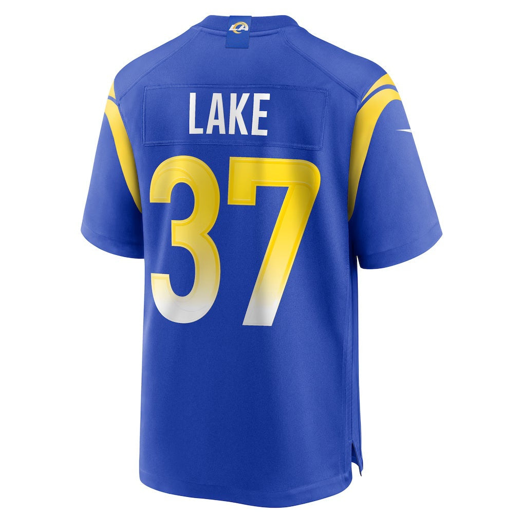 LA.Rams #37 Quentin Lake Royal Game Player Football Jersey Marou