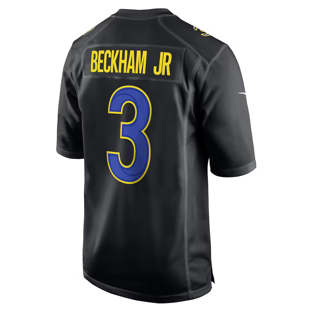 LA.Rams #3 Odell Beckham Jr. Black Game Fashion Football Jersey Marou