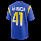 LA.Rams #41 Cameron McCutcheon Royal Game Football Jersey Marou