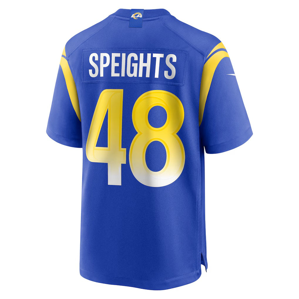 LA.Rams #48 Omar Speights Royal Game Football Jersey Marou