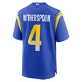 LA.Rams #4 Ahkello Witherspoon Royal Team Game Football Jersey Marou