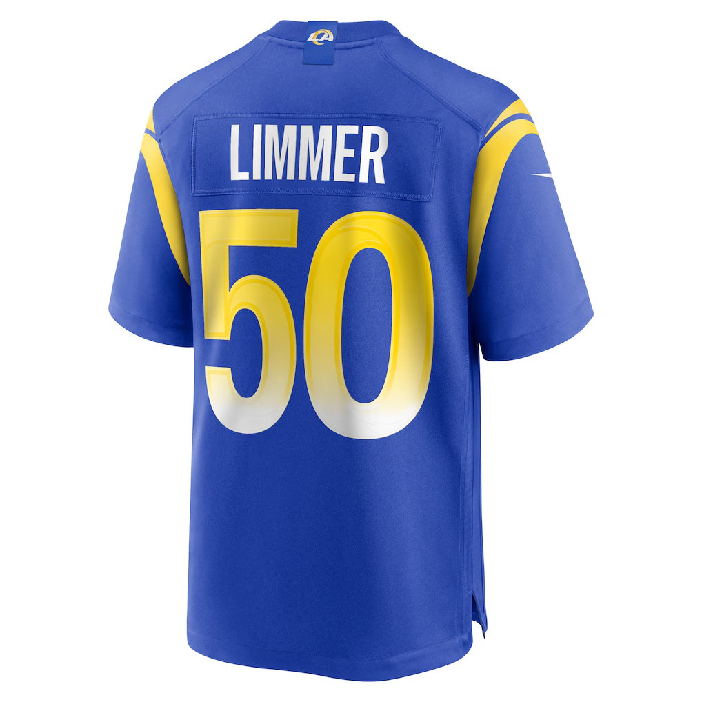 LA.Rams #50 Beaux Limmer Royal Team Game Football Jersey Marou