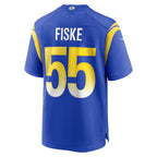 LA.Rams #55 Braden Fiske Royal Team Game Football Jersey Marou
