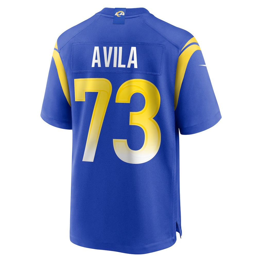 LA.Rams #73 Steve Avila Royal Home Game Football Jersey Marou