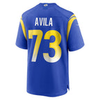 LA.Rams #73 Steve Avila Royal Home Game Football Jersey Marou