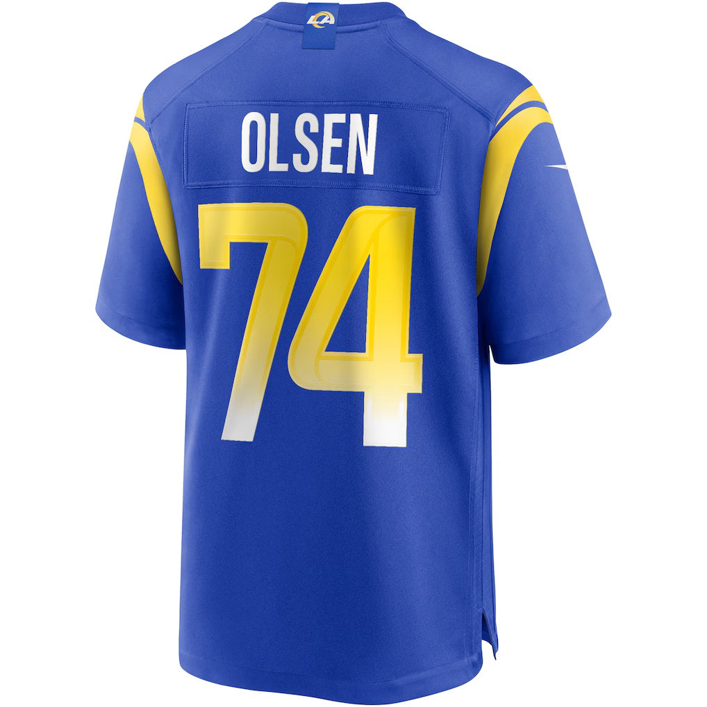 LA.Rams #74 Merlin Olsen Royal Game Retired Player Football Jersey Marou