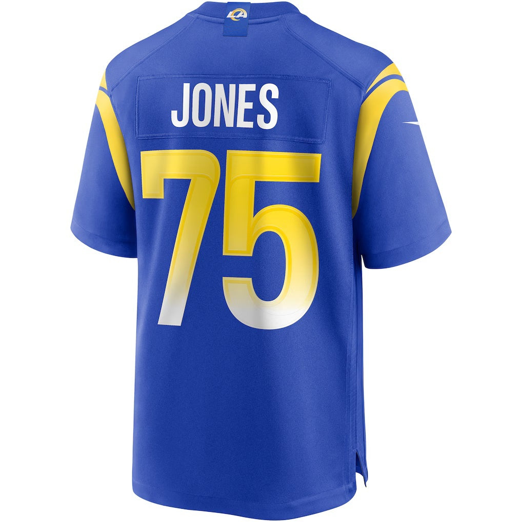 LA.Rams #75 Deacon Jones Royal Game Retired Player Football Jersey Marou