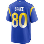 LA.Rams #80 Isaac Bruce Royal Game Retired Player Football Jersey Marou