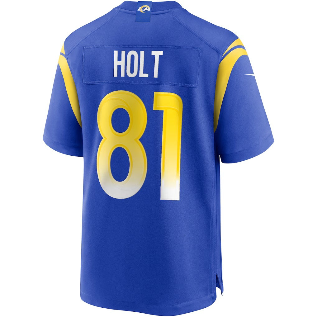 LA.Rams #81 Torry Holt Royal Game Retired Player Football Jersey Marou