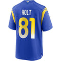 LA.Rams #81 Torry Holt Royal Game Retired Player Football Jersey Marou