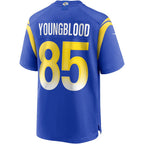 LA.Rams #85 Jack Youngblood Royal Game Retired Player Football Jersey Marou