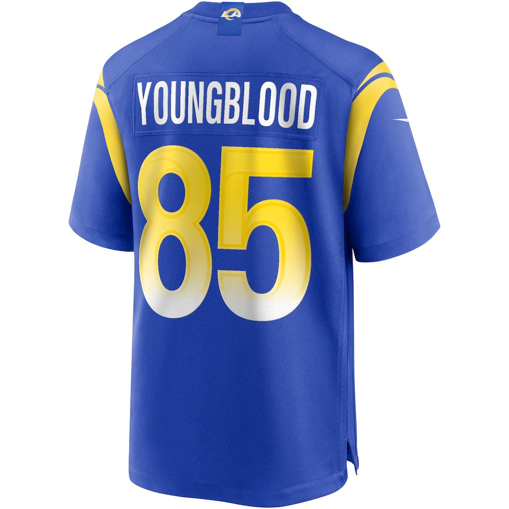 LA.Rams #85 Jack Youngblood Royal Game Retired Player Football Jersey Marou