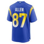 LA.Rams #87 Davis Allen Royal Home Game Football Jersey Marou