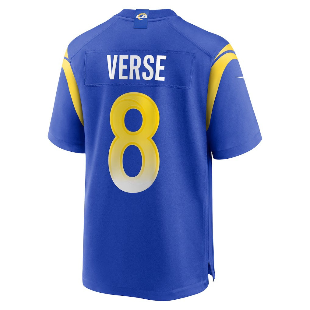 LA.Rams #8 Jared Verse Royal Player Game Football Jersey Marou