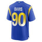LA.Rams #90 Tyler Davis Royal Team Game Football Jersey Marou