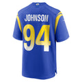 LA.Rams #94 Desjuan Johnson Royal Home Game Football Jersey Marou