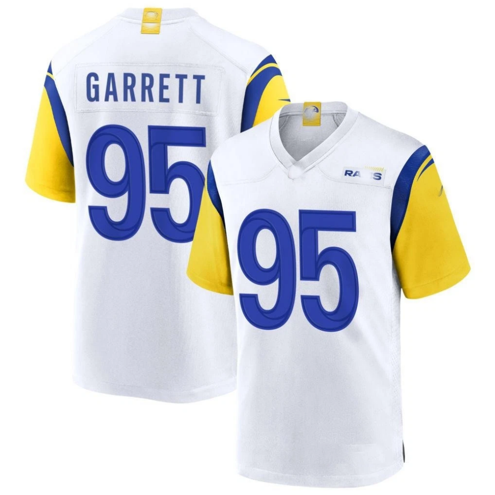 LA.Rams #95 Myles Garrett White Game Stitched Football American Jersey