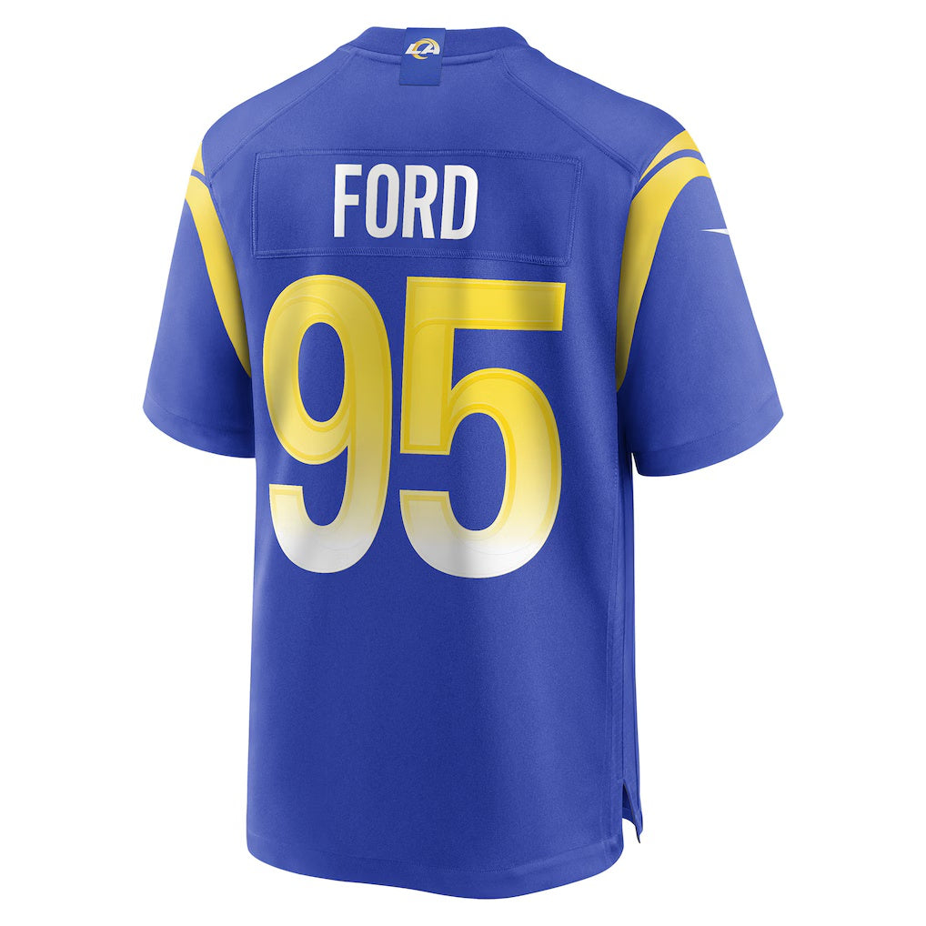 LA.Rams #95 Poona Ford Royal Team Game Football Jersey Marou