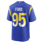LA.Rams #95 Poona Ford Royal Team Game Football Jersey Marou