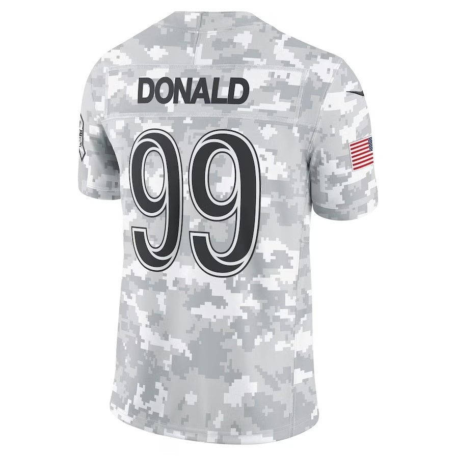 LA.Rams #99 Aaron Donald Arctic Camo 2024 Salute to Service Retired Player Limited Football Jersey Marou