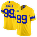 LA.Rams #99 Aaron Donald Yellow 2026 Vapor F.U.S.E. With 4- Star C Patch Limited Football Stitched Jersey
