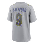 LA.Rams #9 Matthew Stafford Gray Atmosphere Fashion Game Football Jersey Marou