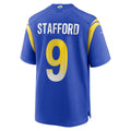 LA.Rams #9 Matthew Stafford Royal Game Football Jersey Marou