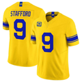 LA.Rams #9 Matthew Stafford Yellow F.U.S.E. With 4 Star C Patch Vapor Limited Football Stitched Jersey