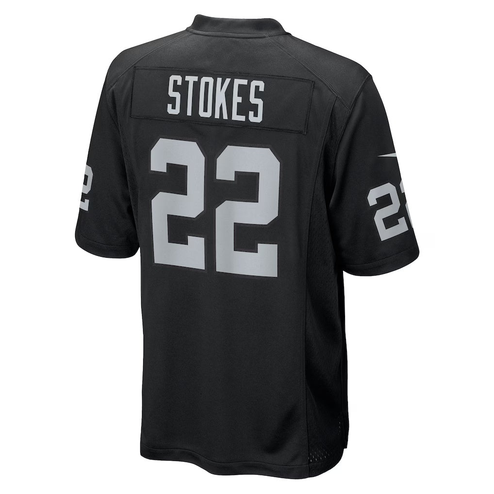 LV.Raiders #22 Eric Stokes Black Team Game American Football Jerseys