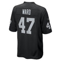 LV.Raiders #47 Alex Ward Black Team Game Football Jersey
