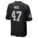 LV.Raiders #47 Alex Ward Black Team Game Football Jersey