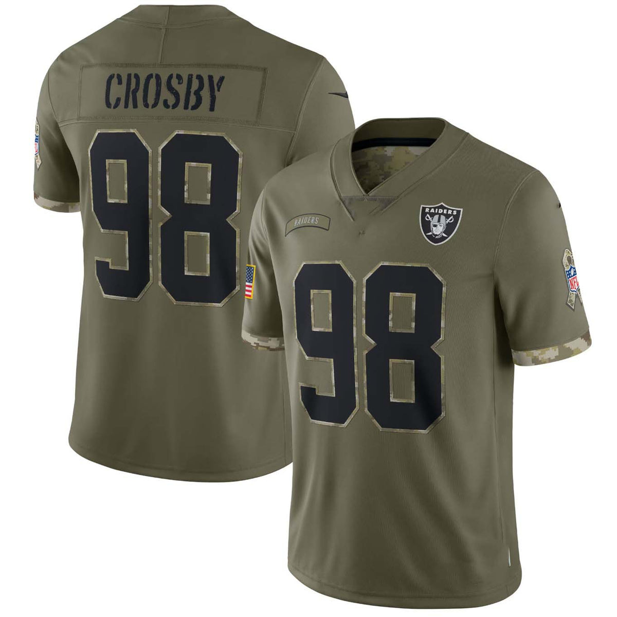 LV.Raiders #98 Maxx Crosby Salute to Service Limited Stitched Football Jerseys