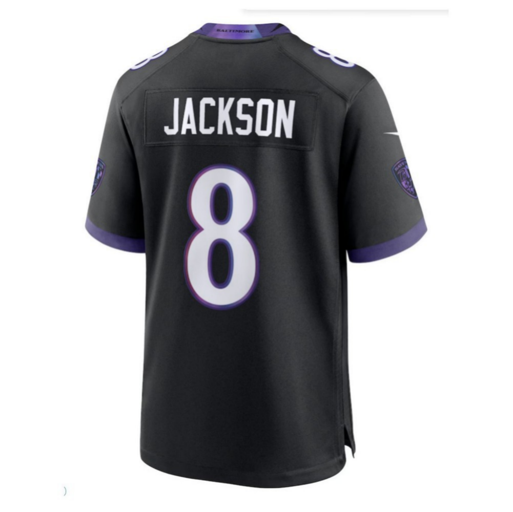 Lamar Jackson Ravens #8 Black Alternate Game Stitched Football Jersey