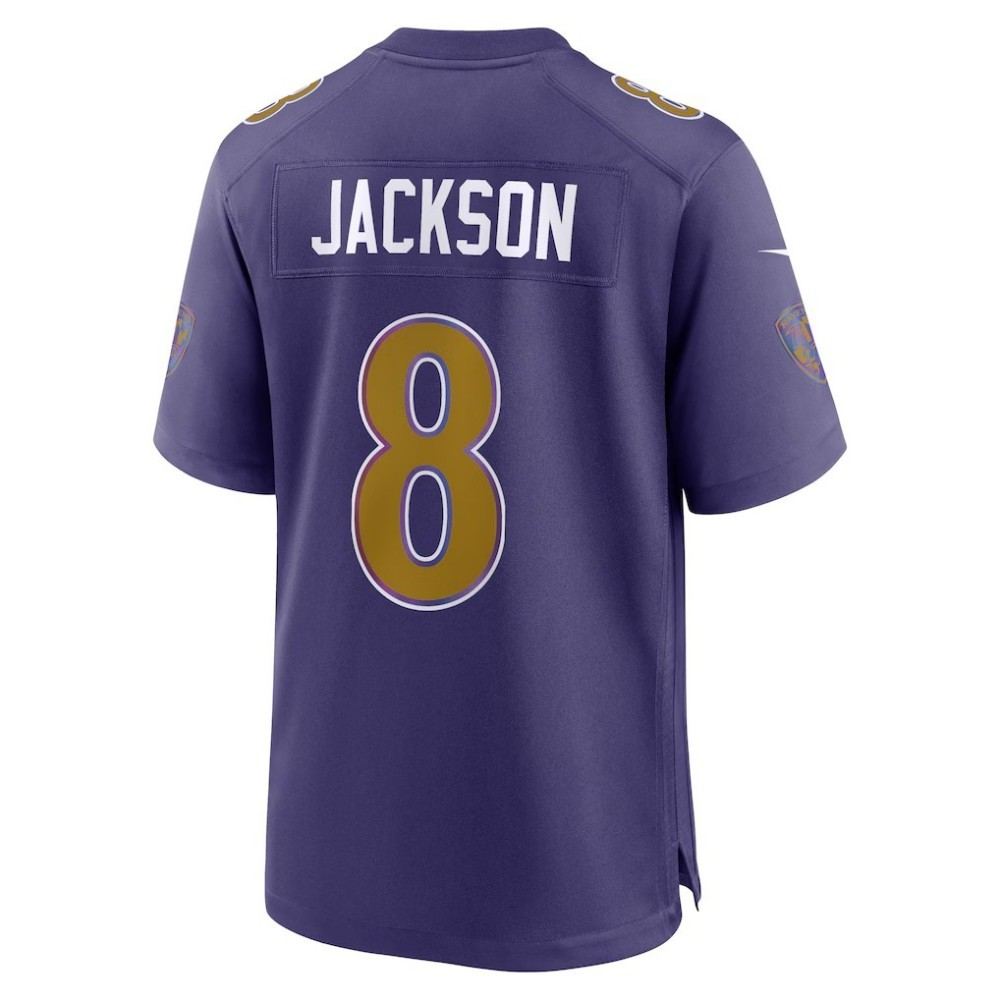 Lamar Jackson Ravens #8 Purple Alternate Game Stitched Football Jersey