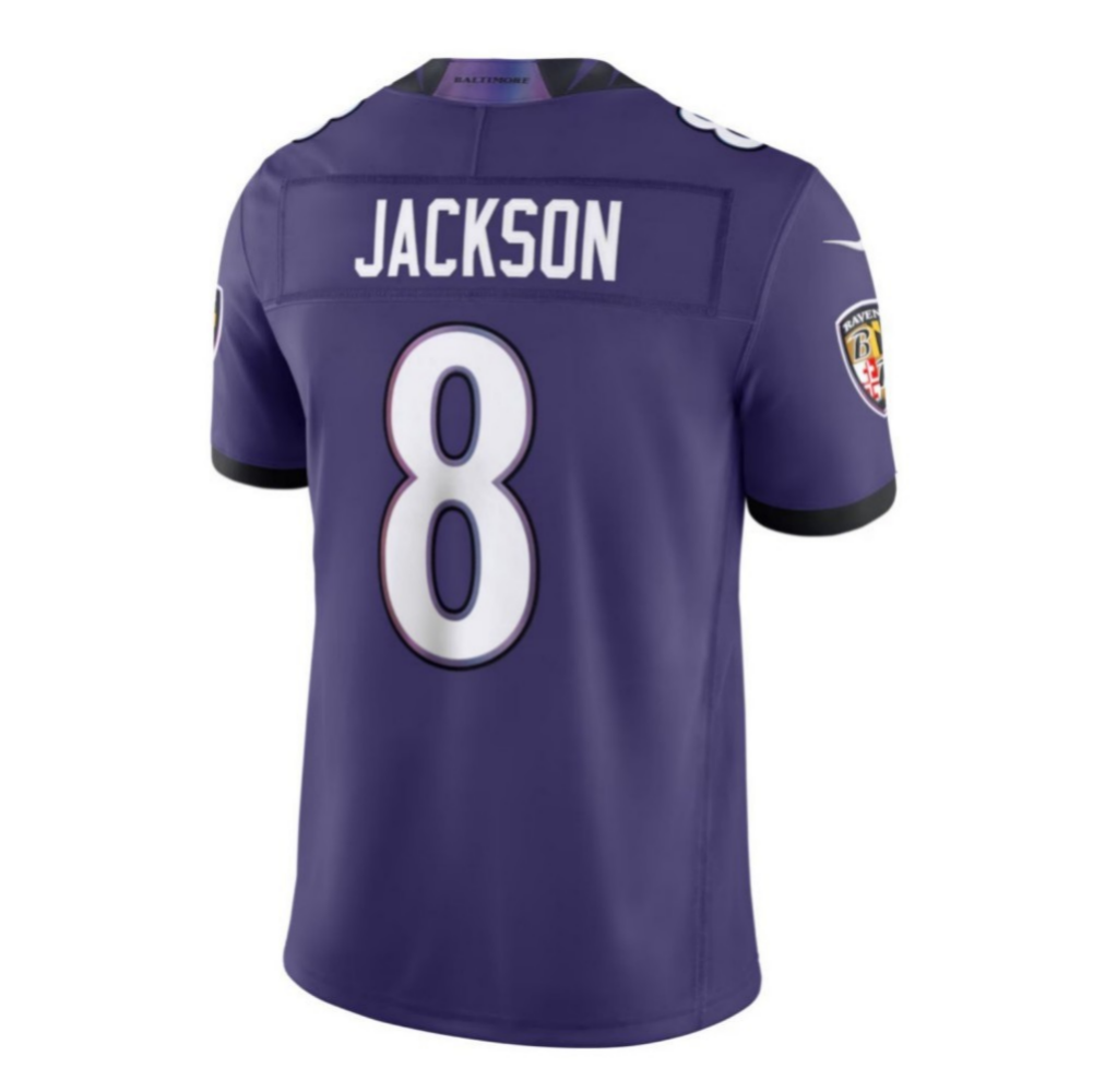 Lamar Jackson Ravens #8 Purple Vapor F.U.S.E. Sewn Down Limited Stitched Football Jersey