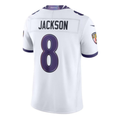 Lamar Jackson Ravens #8 White Vapor F.U.S.E. Sewn Down Limited Stitched Football Jersey
