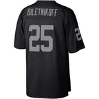 L.Raiders #25 Fred Biletnikoff Mitchell & Ness Black Legacy Replica Jersey Stitched American Football Jerseys