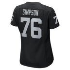 L.Raiders #76 John Simpson Black Game Jersey Stitched American Football Jerseys