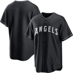 Los Angeles Angels Blank Black Lights Out Limited Stitched Baseball Jersey