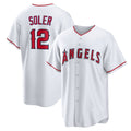 Los Angeles Angels #12 Jorge Soler White Home Replica Baseball Jersey