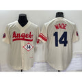 Los Angeles Angels #14 Tyler Wade Number Cream 2022 City Connect Cool Base Stitched Baseball Jersey