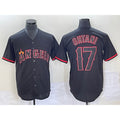 Los Angeles Angels #17 Shohei Ohtani Lights Out Black Fashion Cool Baseball Jersey