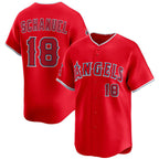 Los Angeles Angels #18 Nolan Schanuel Red Alternate Limited Stitched Baseball Jersey