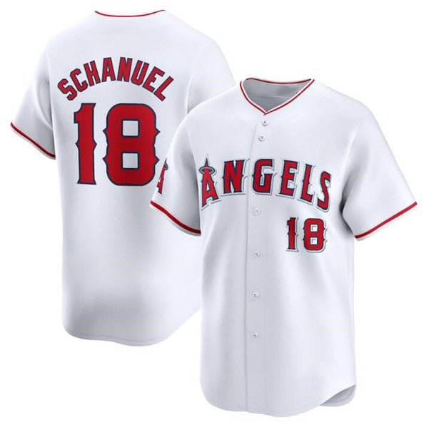 Los Angeles Angels #18 Nolan Schanuel White Home Limited Stitched Baseball Jersey
