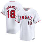 Los Angeles Angels #18 Nolan Schanuel White Home Limited Stitched Baseball Jersey