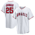 Los Angeles Angels #25 Travis d'Arnaud White Home Replica Baseball Jersey