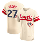 Los Angeles Angels #27 Mike Trout Cream City Connect Elite Player Baseball Jersey