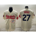 Los Angeles Angels #27 Mike Trout Number Cream 2022 City Connect Cool Base Stitched Baseball Jersey