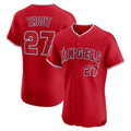 Los Angeles Angels #27 Mike Trout Red Alternate Elite Baseball Jersey